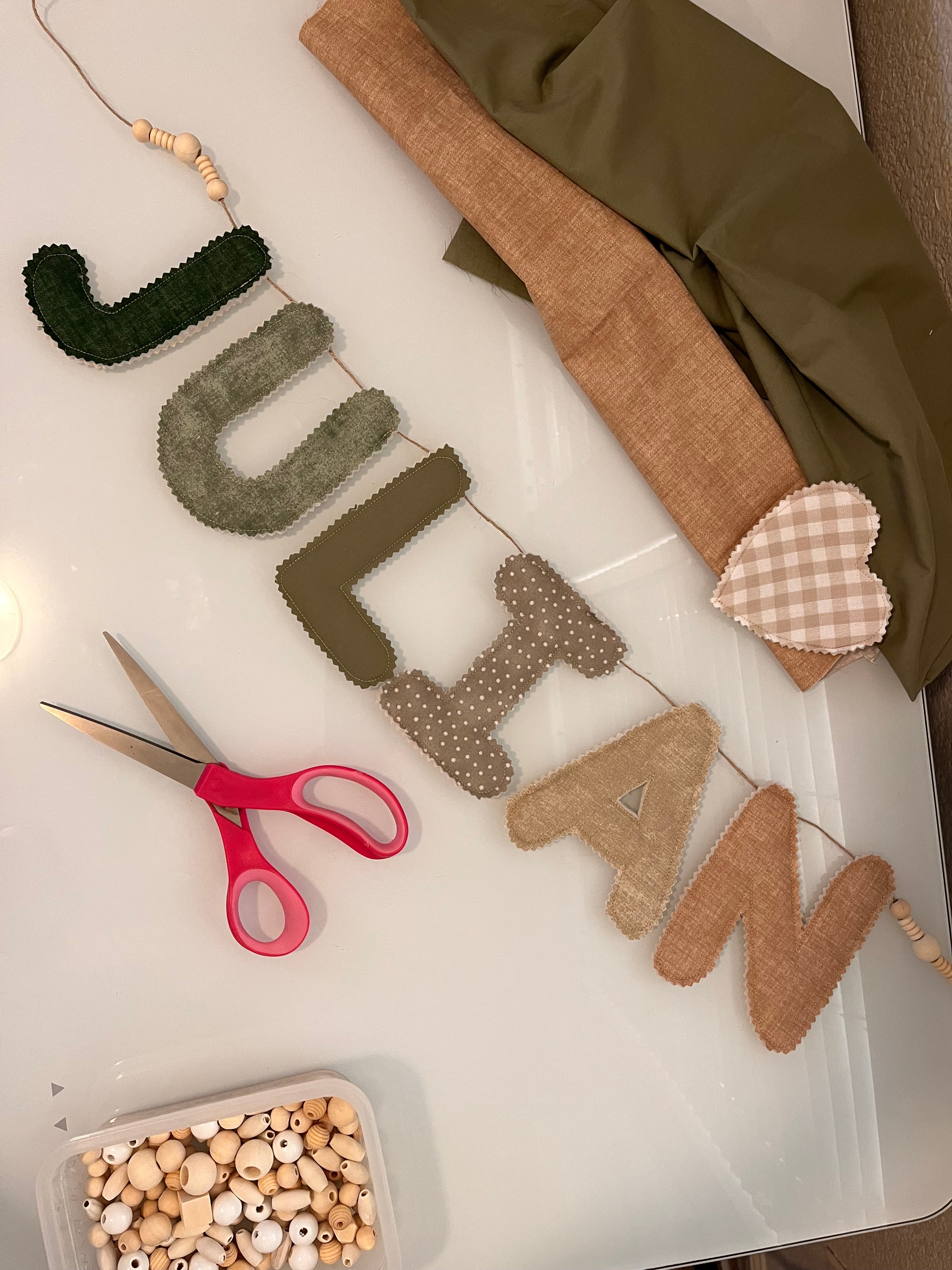 Custom Quilted Name Banner